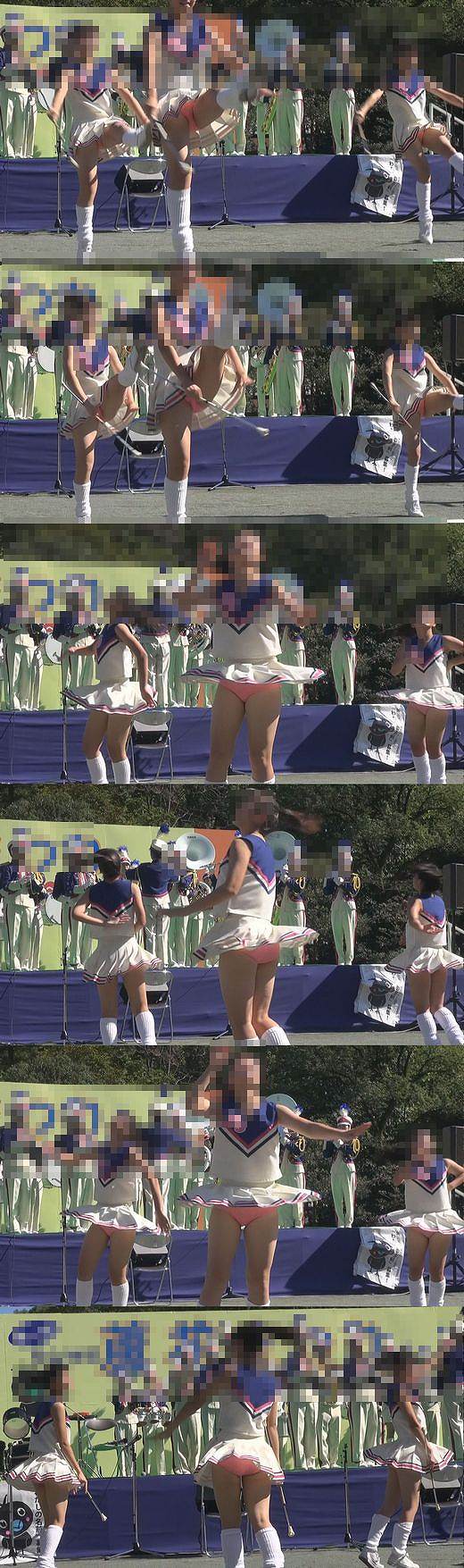 桃色アンスコ丸出し！可愛過ぎるチアガール達　ピンク色アンダースコート　ブルマ丸見え撮影禁止