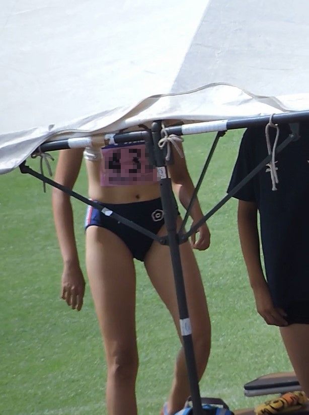 日本学生陸上競技選手権大会女子走幅跳【スローモーション動画】スポーツ編 3131と3120セット販売 藤村　第83回日本インカレ　中京大学　日焼け跡　跳躍系競技　濃紺レーシングブルマ　Ｔシャツブルマ