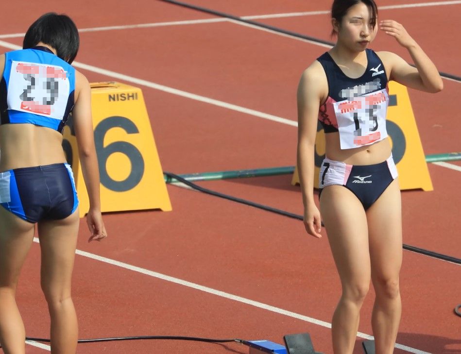 0495_02 U20 100mH その２　ニューヨーク　茨城キリスト教学園　北海道教育大学　中村女子学園　陸上部　インナーはみ出し　教育大ブルマ