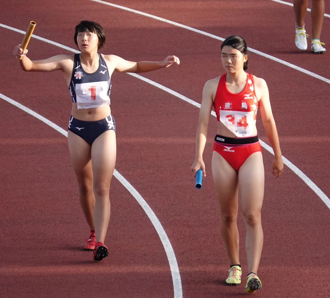陸上女子コレクションVol.179　 4×100mR　04　アンカーは一時代を築いた選手　R1　いきいき茨城　ゆめ国体 国体ブルマ　東京都　福島千里　広島県代表紅葉ブルマ　インナーショーツの形クッキリ透けブルマ　愛媛県代表　超ハイレグミズノ製レーシングブルマ