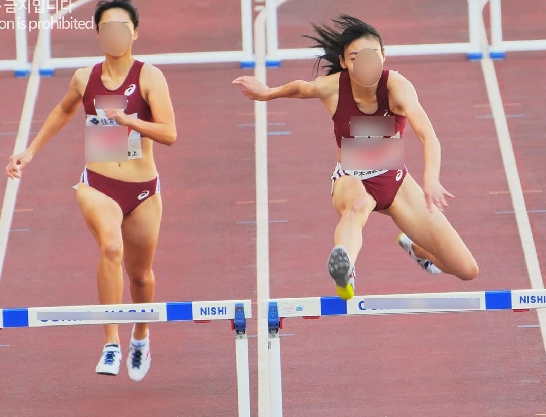 えんじ色の三連星(4K) すぽチァン 木南記念陸上　早稲田大学　女子陸上部　早稲田３人娘　関本萌香 小山佳奈　長谷川体育施設　宇都宮絵莉　選手紹介時の決めポーズ