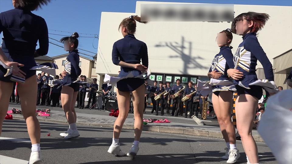 cheerMV4　大学チア　ハイキック　ブルマ型アンスコ　アンダースコート　ハイレグ　ハミパン　Ｙ字バランス　ターン　チアリーダー　