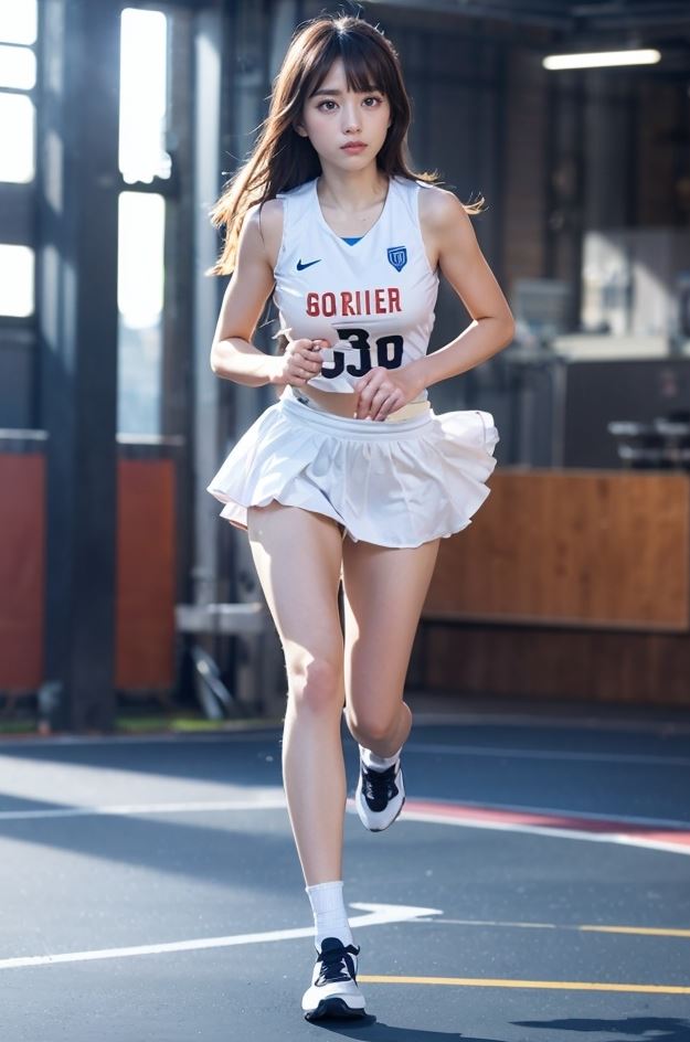 ♦陸上部の彼女♦　６２３枚 笑顔の彼女　ナイキ製レーシングブルマ　ＡＩエロ画像　陸上　陸上女子　ハイレグレーシングブルマ　ビキニ　ビーチバレー女子　白ブルマ　透けブルマ