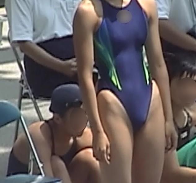 競泳大会6 　競泳水着 mm5 武蔵野高校女子水泳部　胸ポチ　ミロのビーナス　ジャージ脱ぎ ハイレグマーメイド 水着胸ポッチ