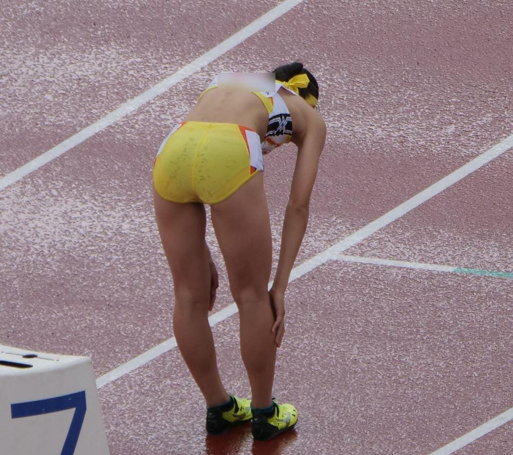 2019 800m Moe 第103回日本選手権FUKUOKA　女子800ｍ　広島市立舟入高校　上田万葵 石川星稜高校　澤井柚葉　東大阪大学　川田朱夏　透けブルマ　黄色レーシングブルマ　インナーショーツパンティライン