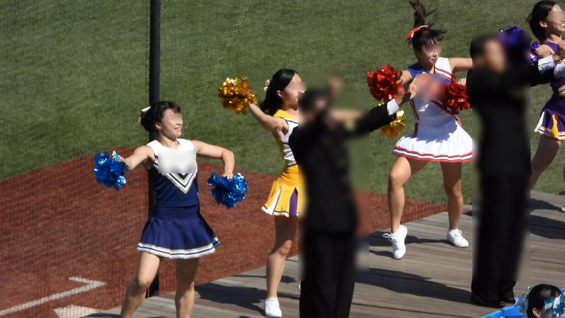 なにわガールズ505 【4K】 驚愕の映像 DE シコッティタイムや!連続攻撃フェーズ124 かわいいハミパンやおまへん 関西の大学野球試合での複数大学応援部のチアリーディングで、色とりどりのアンダースコートハイキックを盗撮