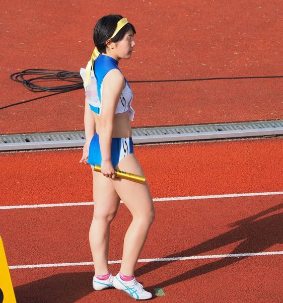 青い森の陸上　マイルリレー　スタート〜１走　ふくふく　2016年青森陸上競技大会　八戸西高校　青森高校　八戸学院大学　弘前実業高校　お辞儀ブルマ　食い込みブルマリレー