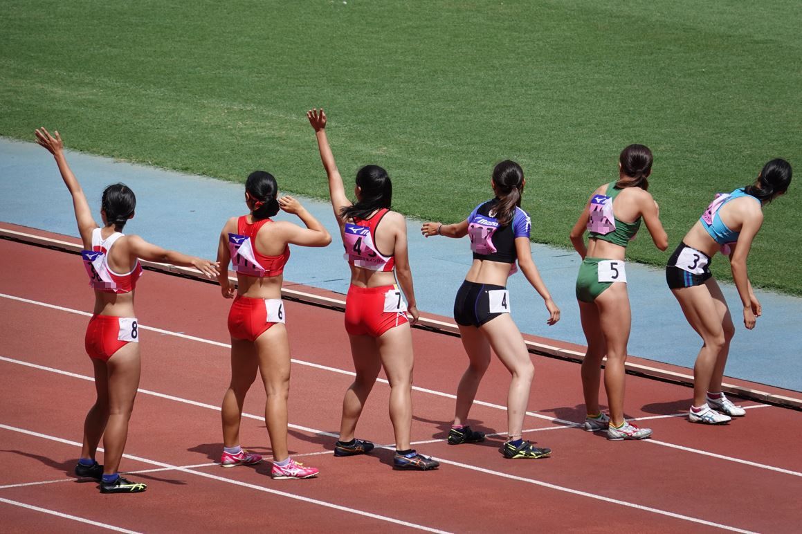 陸上女子コレクションVol.100　R1　第87回日本インカレ　陸上　陸上女子　青山学院大学女子陸上部　奥村ユリ　生下着はみ出しブルマ　インナーはみ出しブルマ　美女アスリート　女子大生筋肉