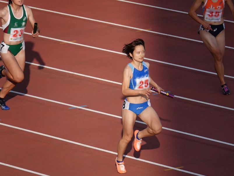 陸上女子コレクションVol.177　4×100mR　02　R1　いきいき茨城ゆめ国体　地元の威信をかけたハイレグブルマ　山口県代表　大分県代表　山中日菜美　DENSO　立命館大学　滋賀県青色アシックスレーシングショーツ