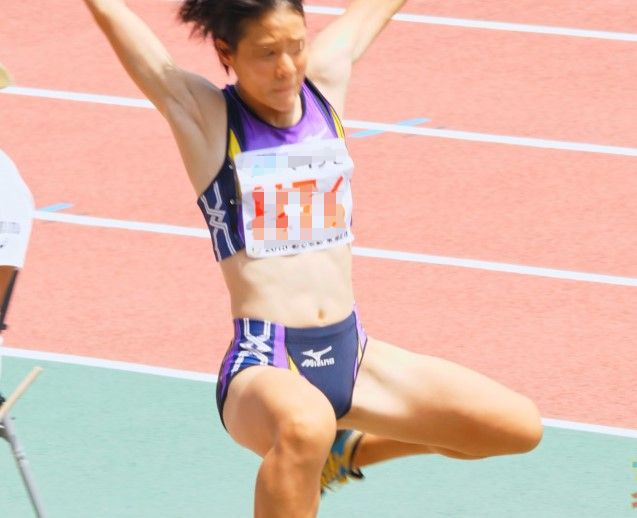 けーちゃん日焼けあとのコントラスト(4K)　すぽチァン 2018年彩る感動東海総体　高校総体　陸上　玉野光南高校　日本文理高校　松山北高校　中京大中京高校　東大阪大敬愛高校　星稜高校　黄色ブルマ　透けブルマ　走り幅跳び開脚ブルマ　黄色ブルマに黒色インナーショーツはみ出し極小ブルマ