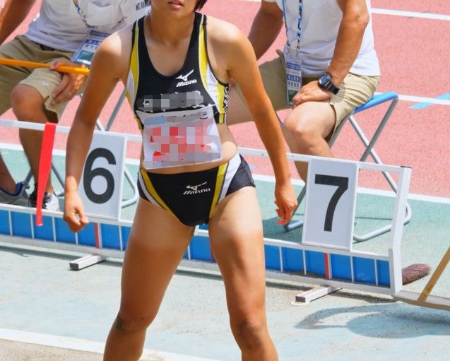 けーちゃん日焼けあとのコントラスト(4K)　すぽチァン 2018年彩る感動東海総体　高校総体　陸上　玉野光南高校　日本文理高校　松山北高校　中京大中京高校　東大阪大敬愛高校　星稜高校　黄色ブルマ　透けブルマ　走り幅跳び開脚ブルマ　黄色ブルマに黒色インナーショーツはみ出し極小ブルマ