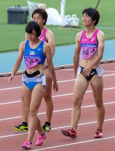 「陸上競技写真集(ブルマ)No.190」すみたん　第87回日本インカレ　甲南大学女子陸上部　日本体育大学女子陸上部　大阪成蹊大学女子陸上部員　福岡大学　児玉芽生　立命館大学　壱岐いちこ　リレー駆け寄りブルマ